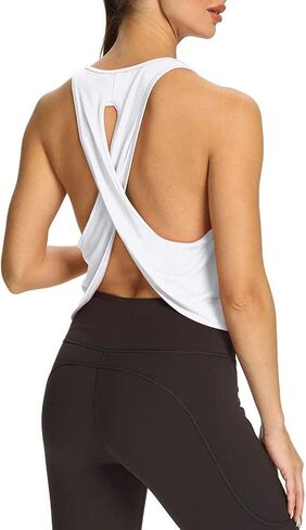 قمصان Mippo النسائية مفتوحة الظهر للتمرينات الرياضية ذات قصة متقاطعة من الخلف in Kuwait