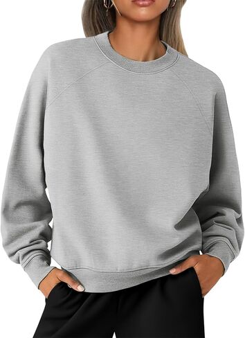 Micticsi Women's 2023 Casual Long Sleeve Sweatshirt Crew Neck Cute Pullover Relaxed Fit Tops in Kuwait