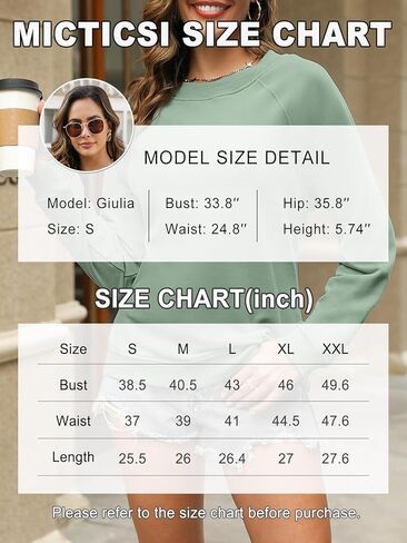 Micticsi Women's 2023 Casual Long Sleeve Sweatshirt Crew Neck Cute Pullover Relaxed Fit Tops in Kuwait