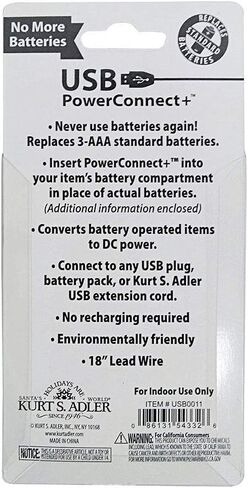 Kurt S. Adler 3-AAA USB توصيل ومحول الطاقة in Kuwait