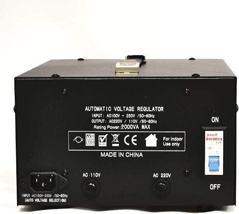 LR-1500 1500 Watt Voltage Regulator with Transformer Step Up/Down 110V/220V - IEC Detachable Cord - Circuit Breaker,Black [5-Years Warranty] in Kuwait