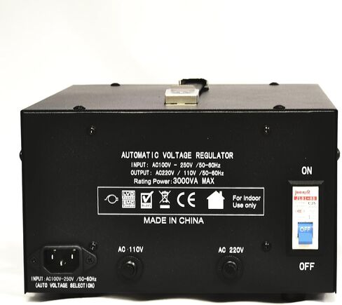 LR-1500 1500 Watt Voltage Regulator with Transformer Step Up/Down 110V/220V - IEC Detachable Cord - Circuit Breaker,Black [5-Years Warranty] in Kuwait
