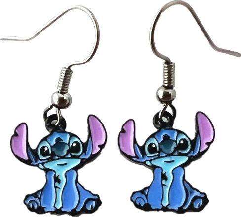 Stich Earrings Ohana Means Family Anime Cartoon Earrings for Boys Girls and Women in Kuwait