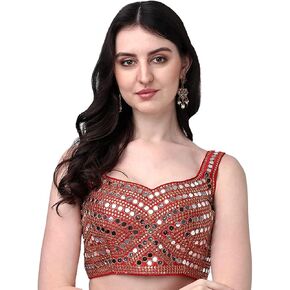 بلوزة نسائية من DREAMANGEL FASHION مطرزة بالحرير الوهمي ومرآة حقيقية للحفلات in Kuwait