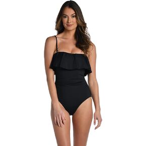 La Blanca Women's Standard Island Goddess Ruffle Bandeau One Piece Swimsuit