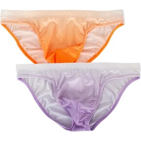 WINDAY Men Briefs Gradient Color Silk Low Rise Bikini Briefs and Breathable Underwear N2304