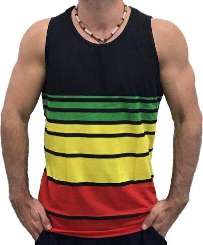 تي شيرت رجالي من Exist National American Rainbow Pride Colors Flag Muscle Tank Top in Kuwait
