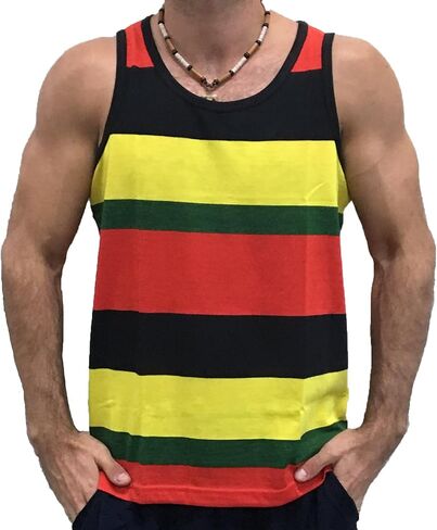 تي شيرت رجالي من Exist National American Rainbow Pride Colors Flag Muscle Tank Top in Kuwait
