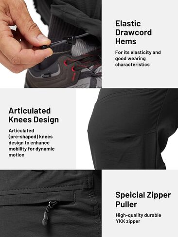 سروال MIER للرجال للمشي لمسافات طويلة في الهواء الطلق، سروال سفر من النايلون المقاوم للتمزق خفيف الوزن، سريع الجفاف، مقاوم للماء in Kuwait