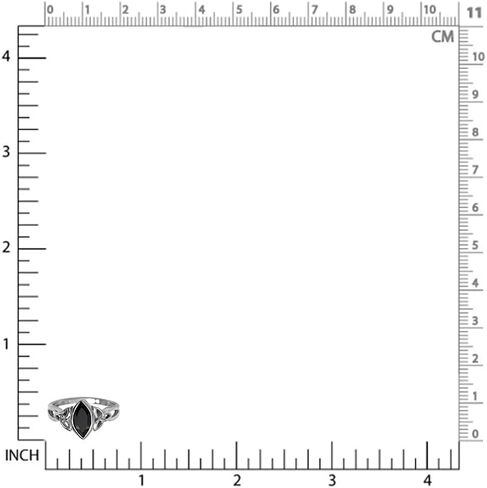 Silvershake Genuine Gemstone 925 Sterling Silver Triquetra Celtic Knot Solitaire Ring in Kuwait