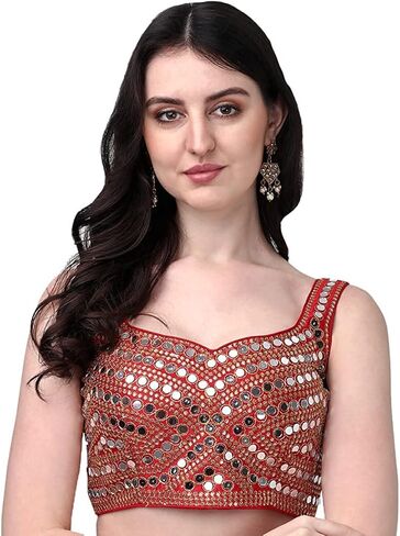 بلوزة نسائية من DREAMANGEL FASHION مطرزة بالحرير الوهمي ومرآة حقيقية للحفلات in Kuwait