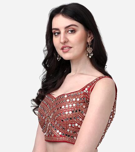 بلوزة نسائية من DREAMANGEL FASHION مطرزة بالحرير الوهمي ومرآة حقيقية للحفلات in Kuwait