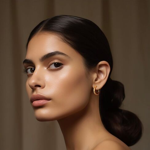 Chunky Clip On Hoop Earrings For Women Girl Trendy 14k Gold Plated Non Pierced Earrings For Women Fake Earrings Adjustable lightweight Earrings Mother Of Bride Earrings Christmas Gifts For Women in Kuwait
