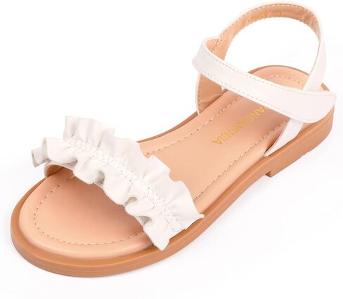 PANDANINJIA Girls Sandals, Open Toe Cute Bow Princess Girls Flats, Sparkly Summer Dress Shoes Sandals for Toddler/Little Kid/Big Kid in Kuwait