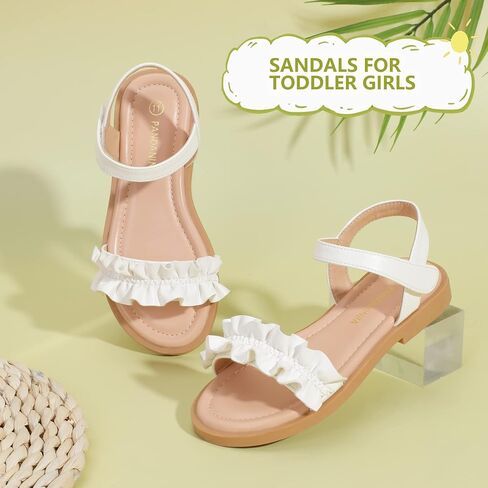 PANDANINJIA Girls Sandals, Open Toe Cute Bow Princess Girls Flats, Sparkly Summer Dress Shoes Sandals for Toddler/Little Kid/Big Kid in Kuwait