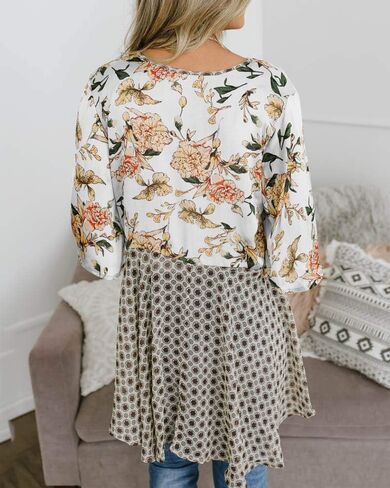 Women Floral Kimono Cardigans 3/4 Ruffle Sleeve Lightweight Patchwork Flowy Boho Tie Loose Cover Ups in Saudi Arabia