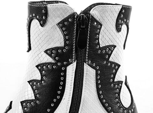 ANN CREEK أحذية رعاة البقر للكاحل للسيدات ببرشام مرصعة بأحذية راعية البقر أحذية غربية للسيدات ببرشام مرصع بكعب منخفض وكعب مكتنز ومقدمة من اللوز أحذية قصيرة in Kuwait