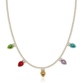 CLASSYZINT Christmas Necklaces For Women Long Christmas Tree And Lights Charm Strand Necklaces… in Kuwait