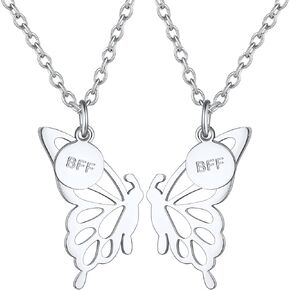 قلادات FOCALOOK على شكل فراشة BFF لشخصين، قلادة صداقة على شكل فراشة للنساء هدية عيد ميلاد أفضل صديق in Kuwait