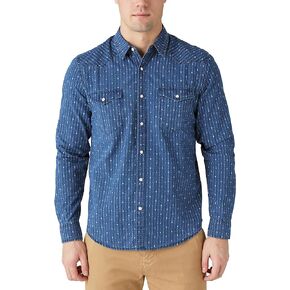 قميص رجالي غربي بأكمام طويلة مطبوع باللون النيلي من Lucky Brand in Saudi Arabia