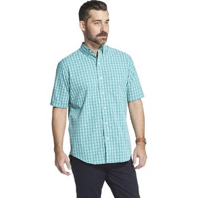 Arrow 1851 Men's Hamilton Poplin Short Sleeve Button Down Plaid Shirt