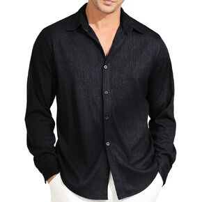 قمصان OYOZONE الرجالية ذات المقاس الرياضي، قمصان علوية كاجوال بأزرار سفلية ومتماسكة ومضلعة in Kuwait