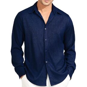 OYOZONE Mens Athletic Fit Dress Shirts Ribbed Knit Textured Casual Button Down Shirts Top in Saudi Arabia