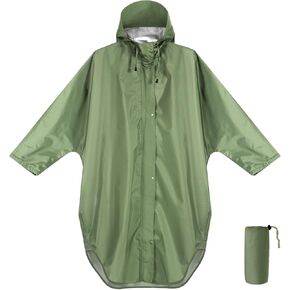Anyoo Waterproof Rain Poncho for adults Lightweight Reusable Hiking Hooded Coat Jacket for Outdoor Activities