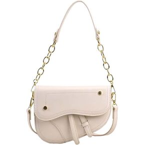 PURFANREE Women Trendy Small Clutch Purse Saddle Shoulder Bag Underarm Handbag Satchel HandBag Crossbody Bag