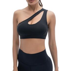 حمالة صدر رياضية بكتف واحد من glamline للنساء، حمالة صدر يوغا مبطنة قابلة للإزالة، بدون أسلاك، مثيرة وجذابة، للتمرين في صالة الألعاب الرياضية in Kuwait