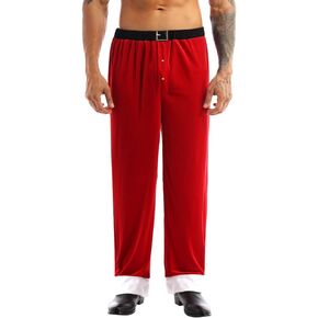 iiniim Women Velvet Santa Claus Long Pants Trousers Pajama Christmas Cosplay Costume