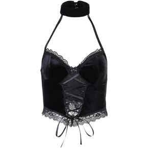 XCJIKUKE Women's Grunge Goth Tank Top Punk Black Sleeveless Cami Vest Y2k Mall Camisole Steampunk Alt Shirts Tees