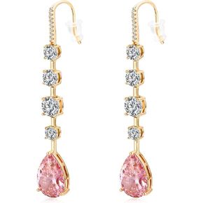 Crystal Dangle Earrings for Women 18K Yellow Gold Teardrop Drop Earrings Bridal Prom Earrings in Kuwait