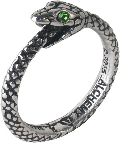 Alchemy Gothic Ancient Symbol Of Eternity The Sophia Serpent Ring with Crystals - Size L/6 in Kuwait