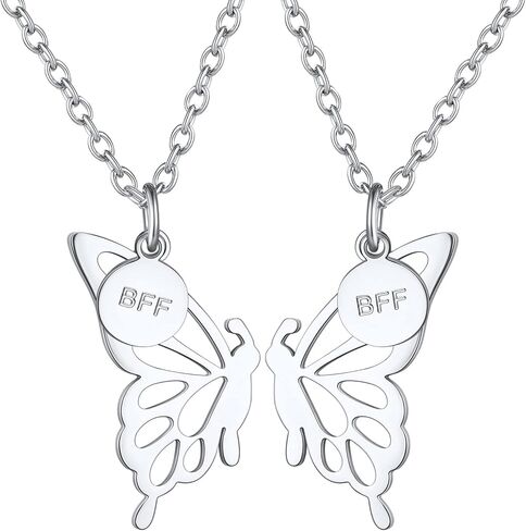 قلادات FOCALOOK على شكل فراشة BFF لشخصين، قلادة صداقة على شكل فراشة للنساء هدية عيد ميلاد أفضل صديق in Kuwait
