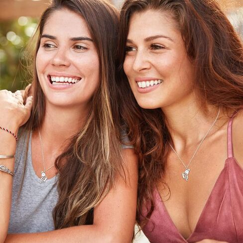 قلادات FOCALOOK على شكل فراشة BFF لشخصين، قلادة صداقة على شكل فراشة للنساء هدية عيد ميلاد أفضل صديق in Kuwait