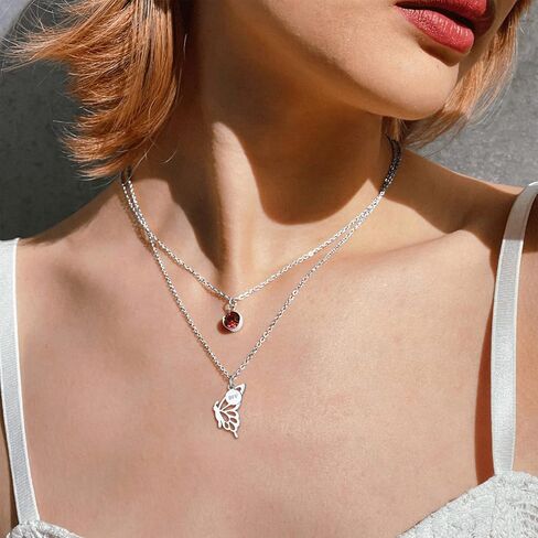 قلادات FOCALOOK على شكل فراشة BFF لشخصين، قلادة صداقة على شكل فراشة للنساء هدية عيد ميلاد أفضل صديق in Kuwait