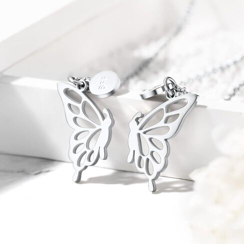 قلادات FOCALOOK على شكل فراشة BFF لشخصين، قلادة صداقة على شكل فراشة للنساء هدية عيد ميلاد أفضل صديق in Kuwait