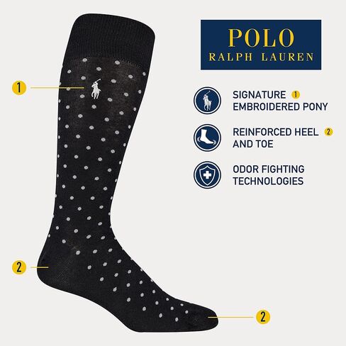 جوارب دائرية للرجال من POLO RALPH LAUREN بنمط Argyle - مجموعة من 3 أزواج - قطن ناعم وخفيف الوزن ومريح in Kuwait