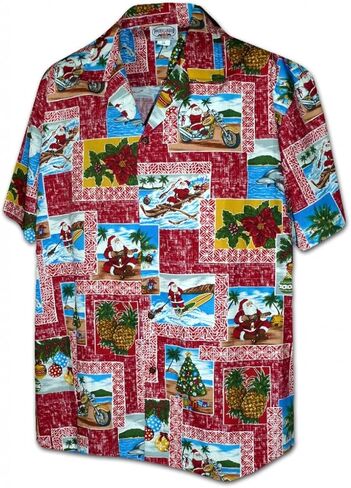 Pacific Legend Paradise Santa Christmas Hawaiian Shirts in Kuwait