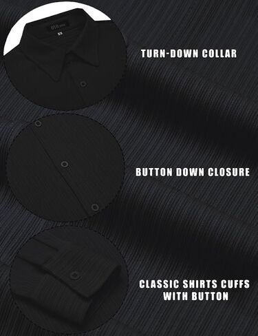 قمصان OYOZONE الرجالية ذات المقاس الرياضي، قمصان علوية كاجوال بأزرار سفلية ومتماسكة ومضلعة in Kuwait