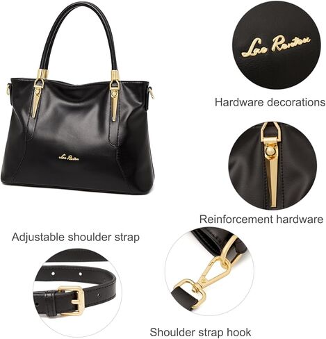 LAORENTOU حقيبة يد مصنوعة من جلد البقر للنساء ذات مقبض علوي محفظة سيدة حقائب جيوب كتب حقيبة كتف حقائب العمل in Kuwait