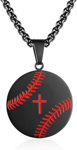 Rehoboth Baseball Athletes Jersey Number 0-99 Cross Pendant Necklace for Boys Girls Women Men 24 Inch (22"+2" Adjustable) Stainless Steel Chain PHILIPPIANS 4:13 on back I CAN DO ALL THINGS in Kuwait
