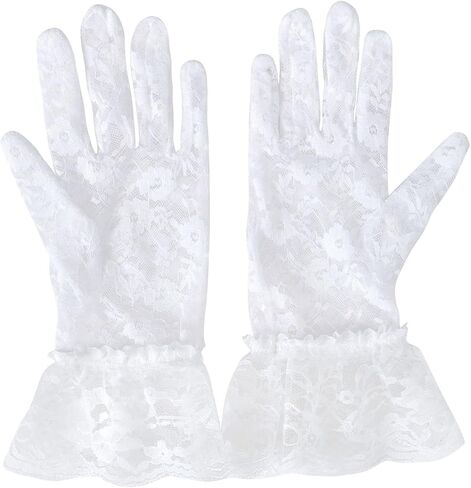 Deceny CB Short Lace Gloves for Women Wrist Length Floral Gloves for Wedding in Kuwait