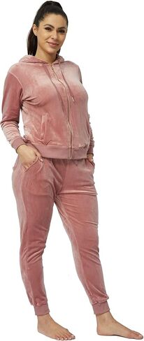 Yafanqi المرأة القطيفة رياضية 2 قطعة Sweatsuits طويلة الأكمام المخملية الركض الدعاوى الرياضية الزي رياضية البدلة in Kuwait