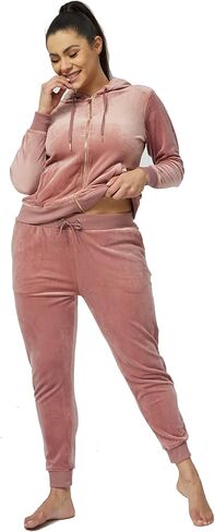 Yafanqi المرأة القطيفة رياضية 2 قطعة Sweatsuits طويلة الأكمام المخملية الركض الدعاوى الرياضية الزي رياضية البدلة in Kuwait