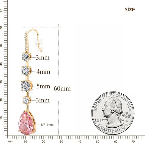 Crystal Dangle Earrings for Women 18K Yellow Gold Teardrop Drop Earrings Bridal Prom Earrings in Kuwait