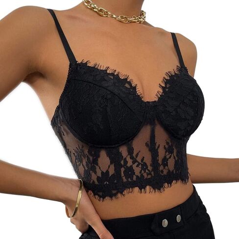 المرأة الدانتيل المخصر الأعلى كامي المحاصيل الأعلى السباغيتي حزام تانك القمم Bralette بوستير الأعلى in Kuwait