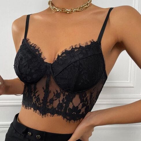 المرأة الدانتيل المخصر الأعلى كامي المحاصيل الأعلى السباغيتي حزام تانك القمم Bralette بوستير الأعلى in Kuwait