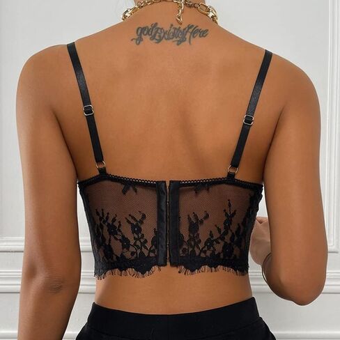 المرأة الدانتيل المخصر الأعلى كامي المحاصيل الأعلى السباغيتي حزام تانك القمم Bralette بوستير الأعلى in Kuwait